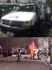 Haiti - Social : An UN vehicle torched...