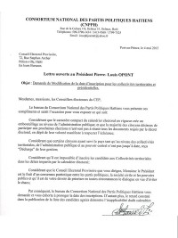 Haïti - Élections : Lettre ouverte au Président du CEP