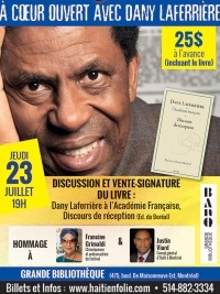 Haiti - Culture : Dany Laferrière open-heart to the 9th Festival Haiti en Folie
