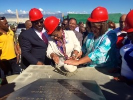Haiti - Health : Laying the foundation stone of the new morgue of the HUEH
