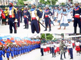 Haïti - Social : Émouvant hommage des jeunes à notre bicolore national