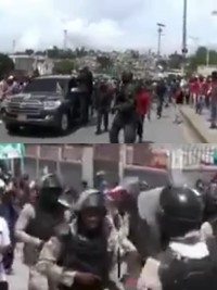 Haiti - FLASH : Stone throw and shots, evacuation of the President !