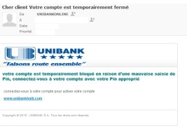 Haiti - FLASH : Attempted scam with fraudulent emails from UNIBANK