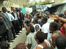 Haïti - Reconstruction : Le Président Martelly au gymnasium Vincent