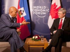 Haiti - Politic : The President Martelly met Stephen Harper in Davos