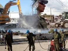 Haiti - Reconstruction : Engineering companies of the Minustah at work
