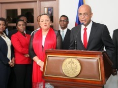 Haiti - Politic : The President Martelly is back in the country (speech)
