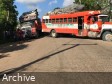 Haiti - Insecurity : Drivers block the road to Carrefour to protest against gang racketeering