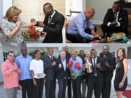 Haiti - Sports : Meeting Michel Martelly - Adonis Stevenson, at the National Palace