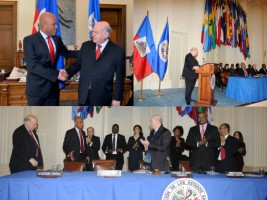 Haiti - Politic : Intervention of President Martelly to OAS headquarters