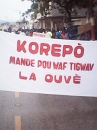Haiti - Petit-Goâve : Demonstration for the reopening of the Port of Petit-Goâve