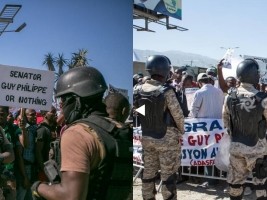 Haiti - Politics : Demonstration of support to Guy Philippe front US embassy