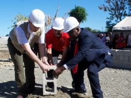 iciHaiti - Social : Laying the foundation stone of the Red Cross Training Center