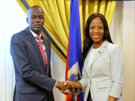 iciHaïti - Politique : Moïse reçoit la Congressiste haitiano-américaine, Ludmya Bourdeau Love