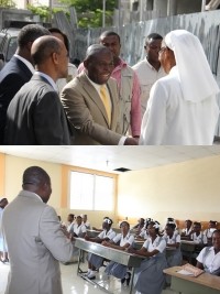 Haiti - Security : Minister Cadet visits schools victims of protesters attacks