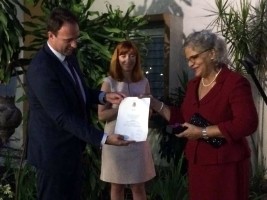 iciHaiti - Social: Michele Pierre-Louis receives the civilian decoration of Officer of the Order of Léopold