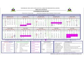 Haiti - FLASH : School Calendar 2019-2020, all dates