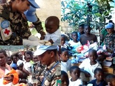 Haiti - Social : Children in Thomassin helped by the Nepalese Battalion 2