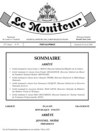 Haiti - Politic : Appointment of 6 new Directors General