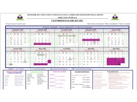 Haiti - FLASH : School calendar 2021-2022 (official)