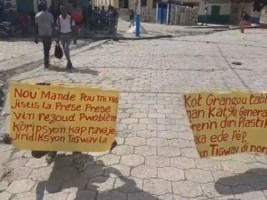 iciHaiti - Demonstration : Young people from the Jubilée neighborhood announce the paralysis of Petit-Goâve