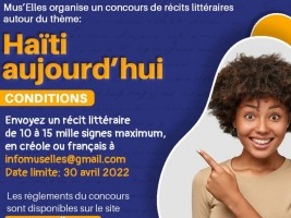 Haiti - AVIS : Concours de récits littéraires à l'intention des femmes, candidatures ouvertes