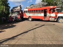 Haiti - Insecurity : Drivers block the road to Carrefour to protest against gang racketeering