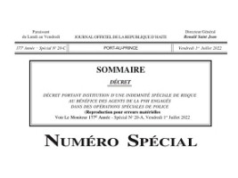 Haïti - Politique : Détails sur l’indemnité de risque pour les agents de la PNH engagés dans les opérations spéciales