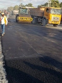 iciHaiti - Tabarre: Asphalt concrete surfacing of Clercine 12 road