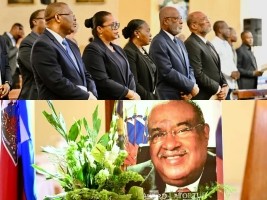 iciHaïti - Politique : Hommage du P.M. à la messe de requiem du P.M. Gérard Latortue