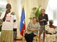 Haiti - Social: Sophia Martelly, meets with elders
