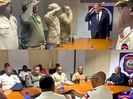 iciHaiti - Security : Meeting between PM Henry and Frantz Elbé and the High Command of the PNH (Video)