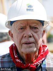 Haiti - Reconstruction : Former President Carter comes to help build houses