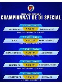 iciHaïti - Championnat Spécial D1 : Début des matchs retour (calendrier 6ème journée)