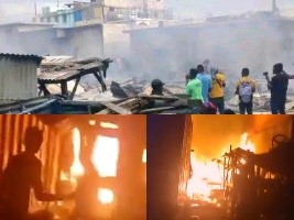 Haïti - FLASH : Un violent incendie détruit en partie le marché communal des Gonaïves
