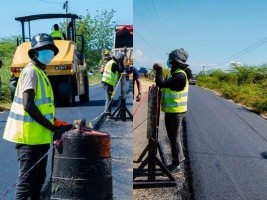 iciHaïti - Infrastructures : Travaux de revêtement de la RN6 : 52 km déjà réalisés