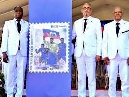 Commemorative postage stamp for Haiti's qualification for the 2026 World Cup
