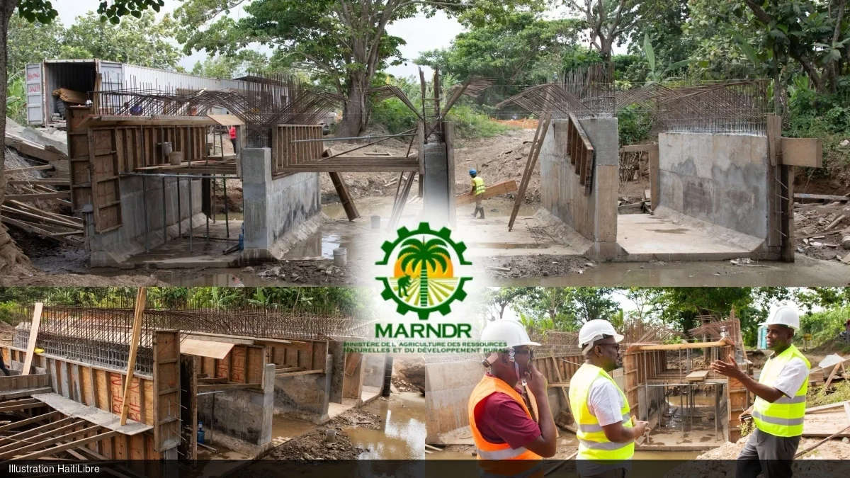 iciHaïti - Plaine du Nord : Visite d’inspection du chantier de construction sur la rivière Passe Coco