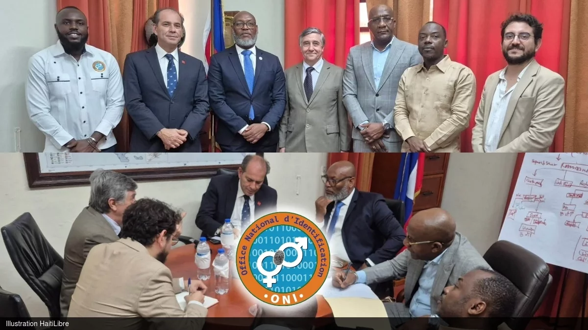 Working session at the ONI (Haiti) with a Chilean delegation