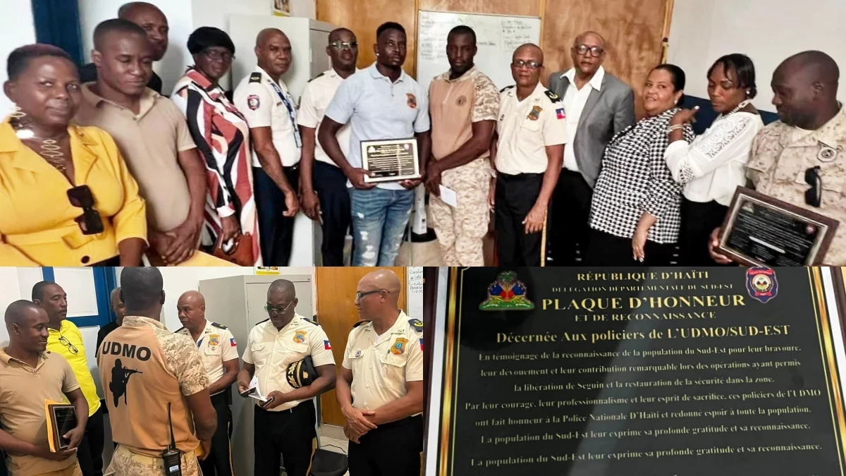 iciHaïti - Jacmel : Remise de plaque d’honneur aux policiers de La SDPJ