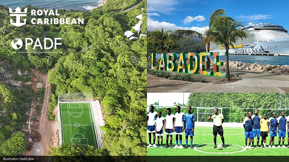 iciHaïti - Labadie : Royal Caribbean et la PADF inaugure un terrain de football