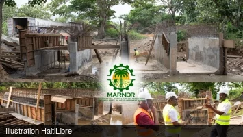 iciHaïti - Plaine du Nord : Visite d’inspection du chantier de construction sur la rivière Passe Coco