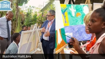 Port-au-Prince : Painting workshops for displaced children and youth