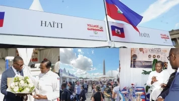 iciHaïti - Village International de la Gastronomie : Visite de l’Ambassadeur Volcy à la Cheffe Carline Irantus