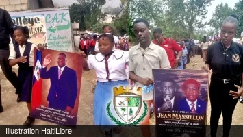 iciHaïti - Kenscoff : Hommage des élèves à la mémoire du Maire Massillon Jean